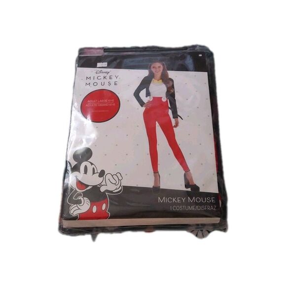 NWT Disney's Mickey Mouse Costume Adult Large Halloween Catsuit Headband Tail - Picture 1 of 4